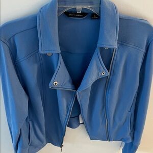 Halston Heritage Women's Blue Fabric Moto Jacket
